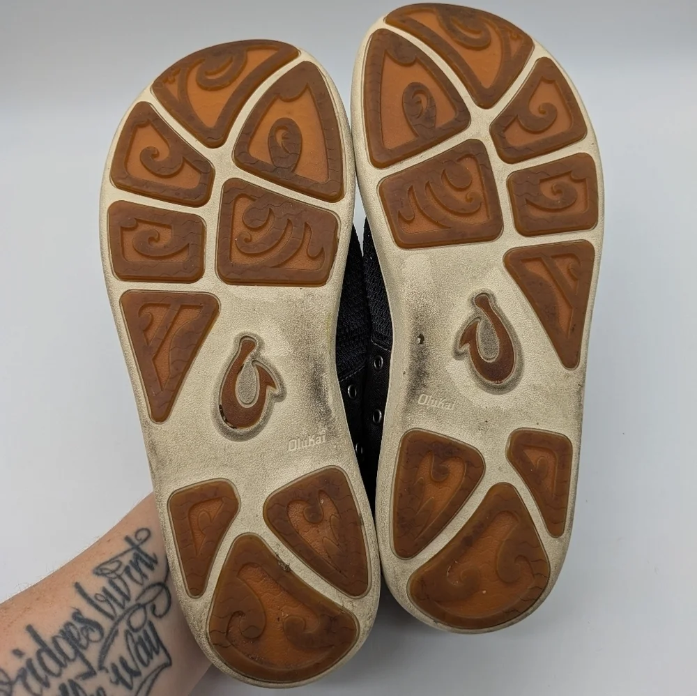 Olukai Nohea Moku Grey Mesh Boat Shoe 8